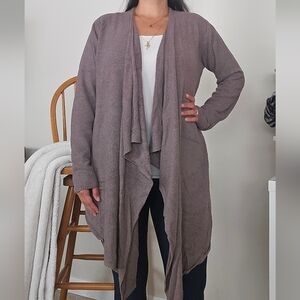 Barefoot Dreams Women's Open Front Cardigan Asymetrical L XL